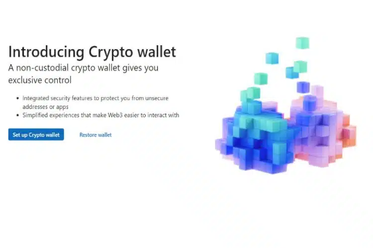 Microsoft está testando carteira quente de criptoativo integrada ao Microsoft Edge