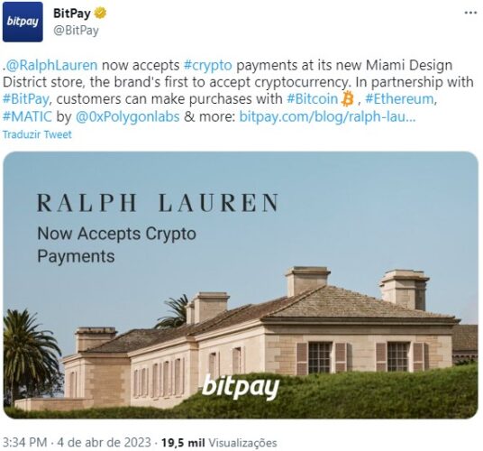 Bitcoin (BTC), Shiba Inu (SHIB), Ethereum (ETH) Payments Accepted by Ralph  Lauren Miami Store