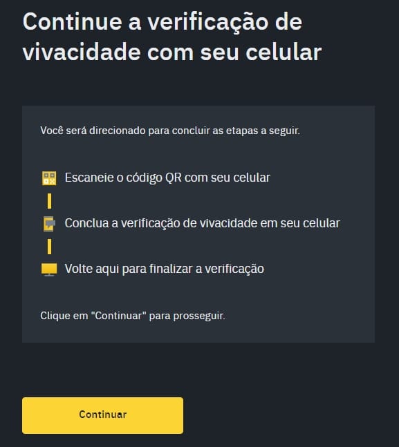 verificação binance celulcar