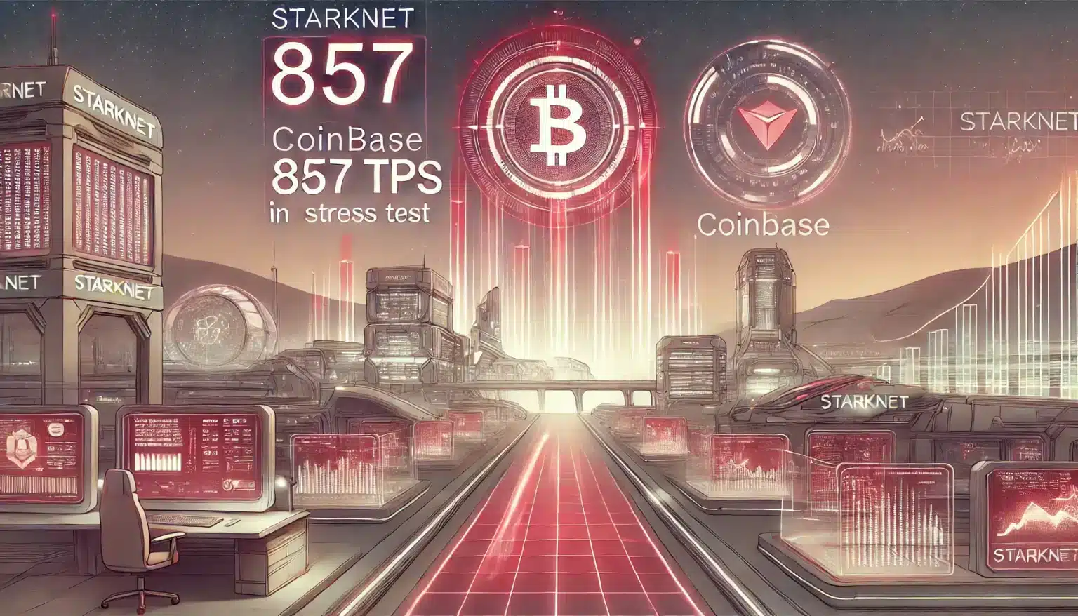 Starknet desbanca base da Coinbase e atinja novo recorde com 857 TPS em teste de estresse