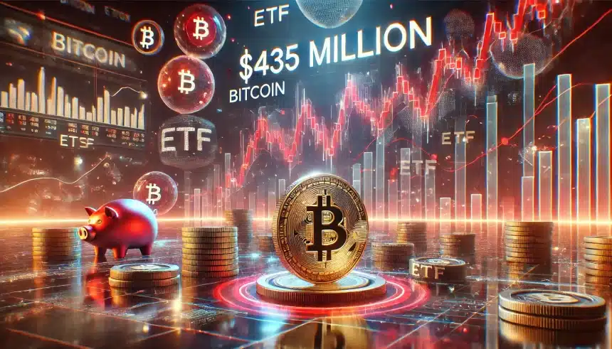 Mercado de ETFs de Bitcoin sofre com caída surpreendente de US$ 435 milhões