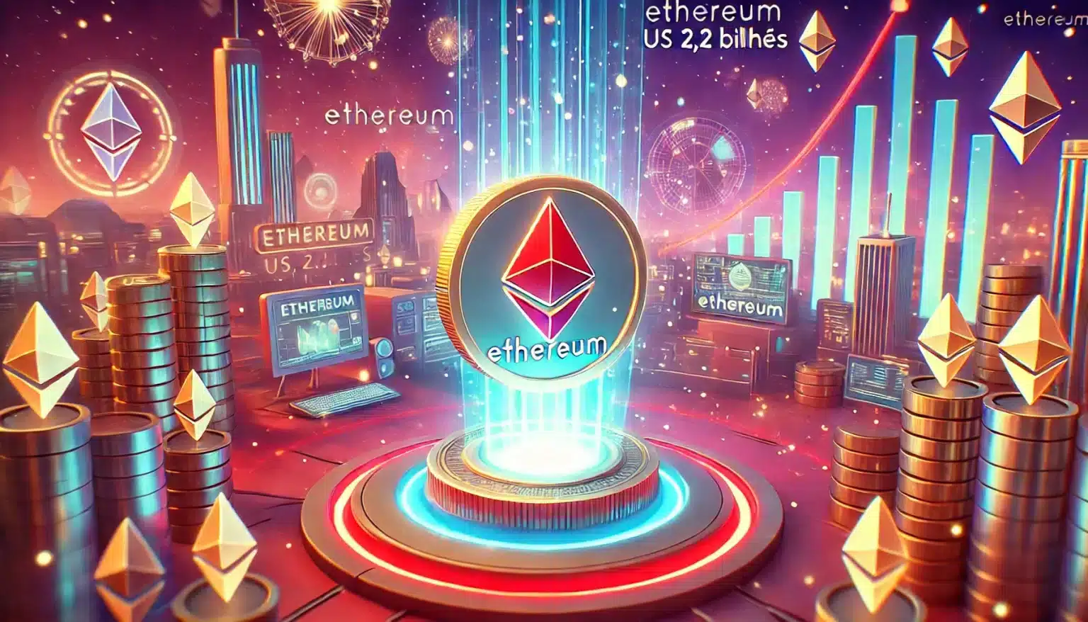 Ethereum bate Recorde: US$ 2,2 bilhões em investimentos globais impulsionados por ETFs nos EUA