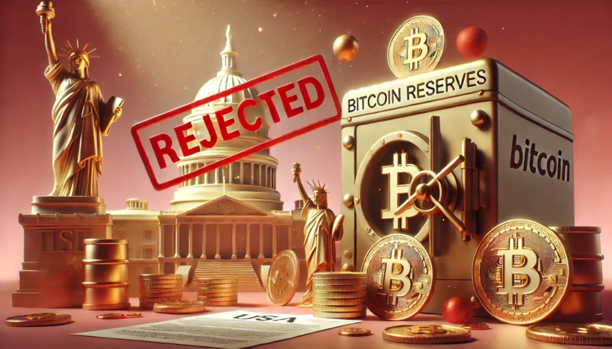 Planos para reserva de Bitcoin nos EUA enfrentam obstáculo com rejeição de leis