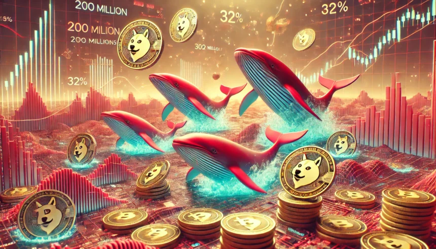 Baleias movimentam 200 milhões de tokens e Dogecoin dispara 32%