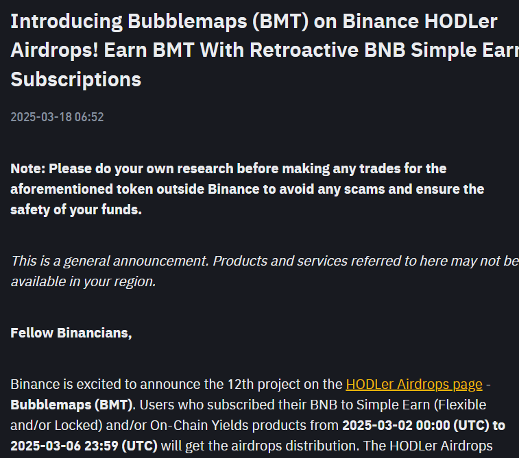 Binance vai dar criptomoeda de graça
