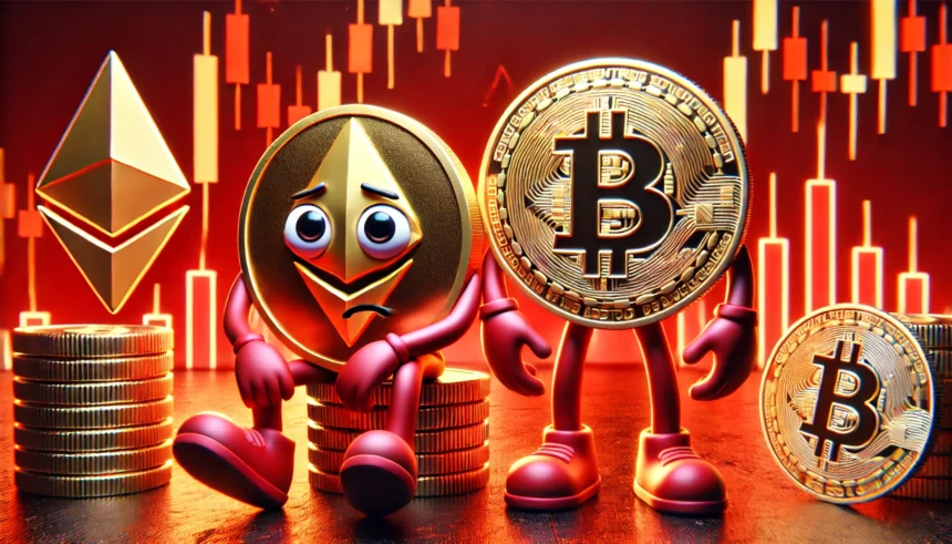 Ethereum registra o pior desempenho frente ao Bitcoin em 5 anos