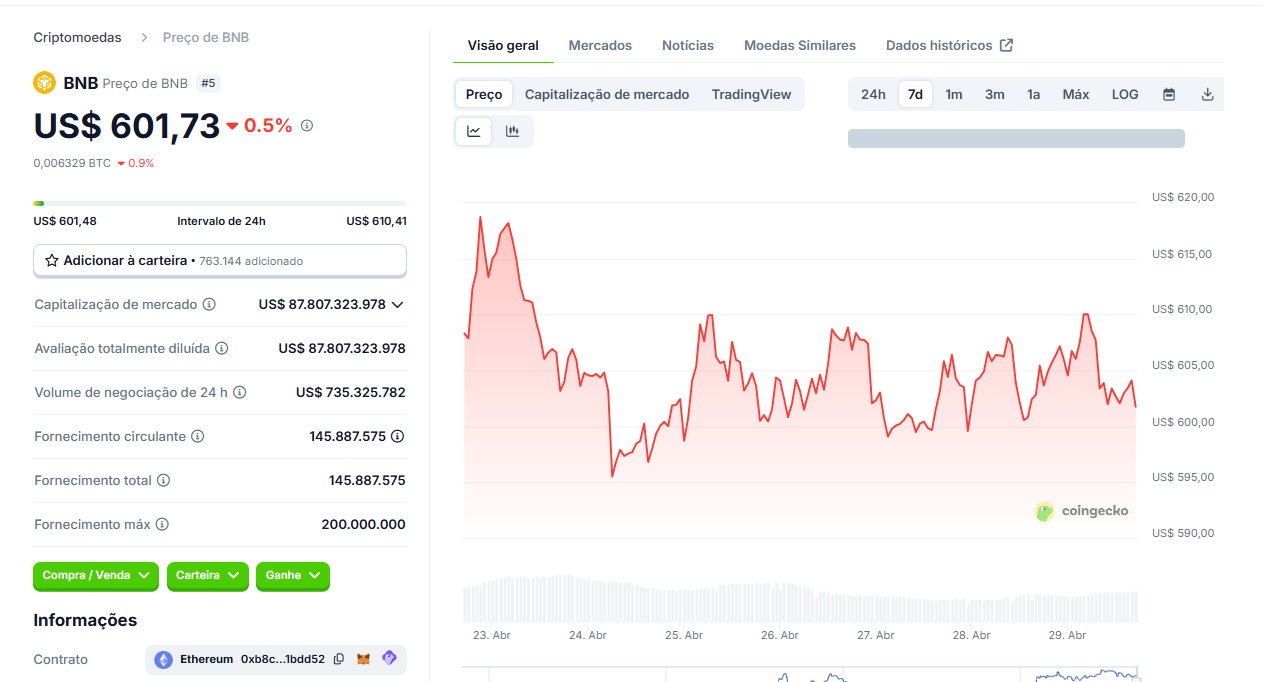 BNB - criptomoedas que podem subir