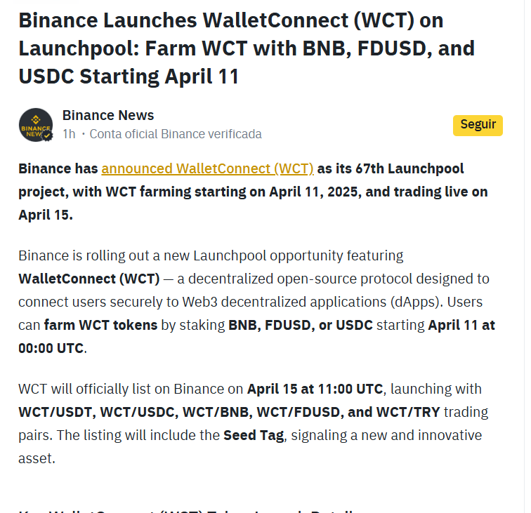 Criptomoeda de graça na Binance