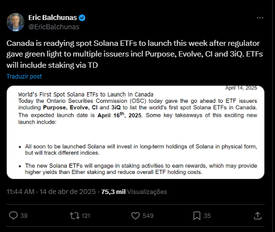 ETF spot de Solana