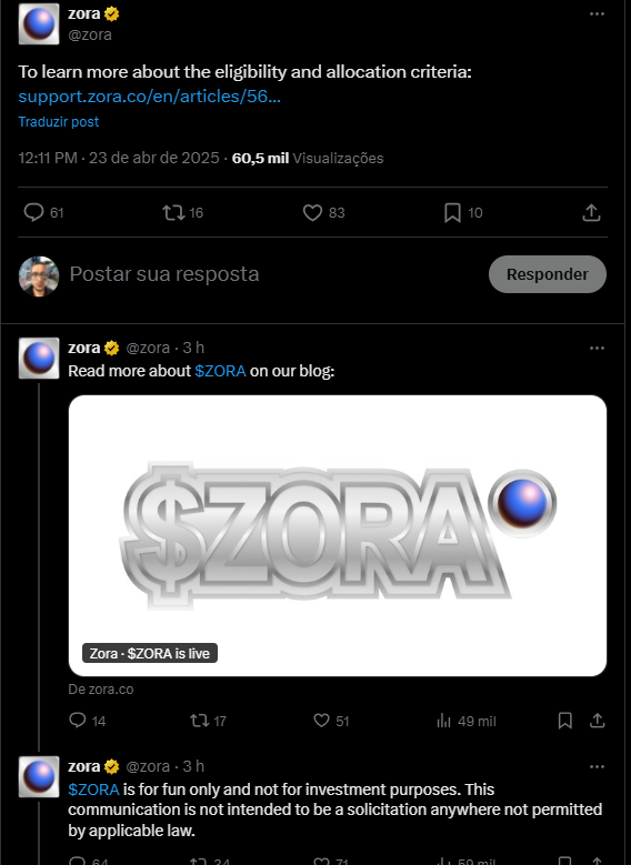 Airdrop da Zora