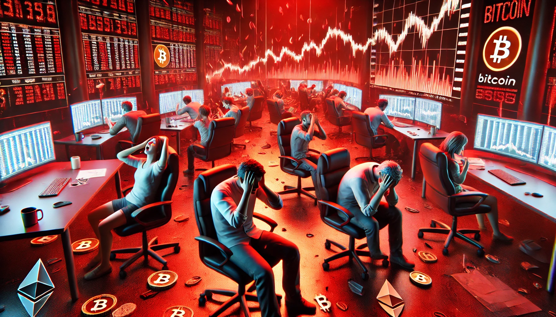 Criptomoedas em turbulência: liquidações batem US$ 104 milhões