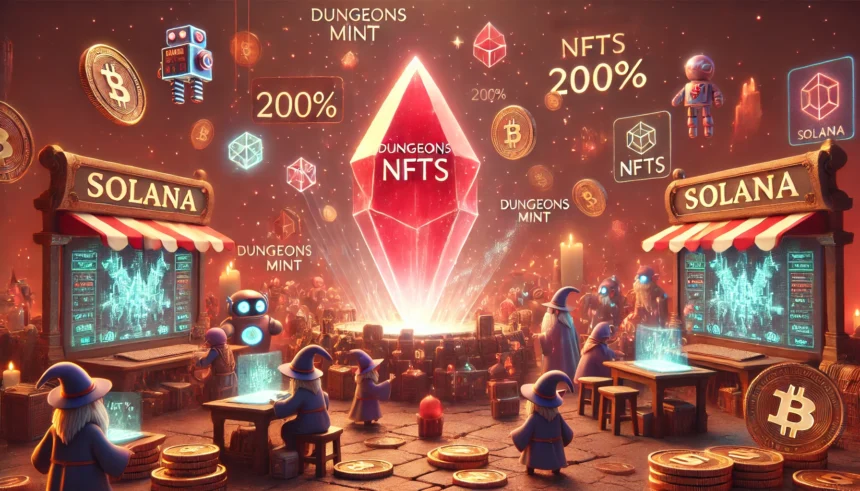 Volume de NFTs Solana dispara 200% após definição de Dungeons Mint