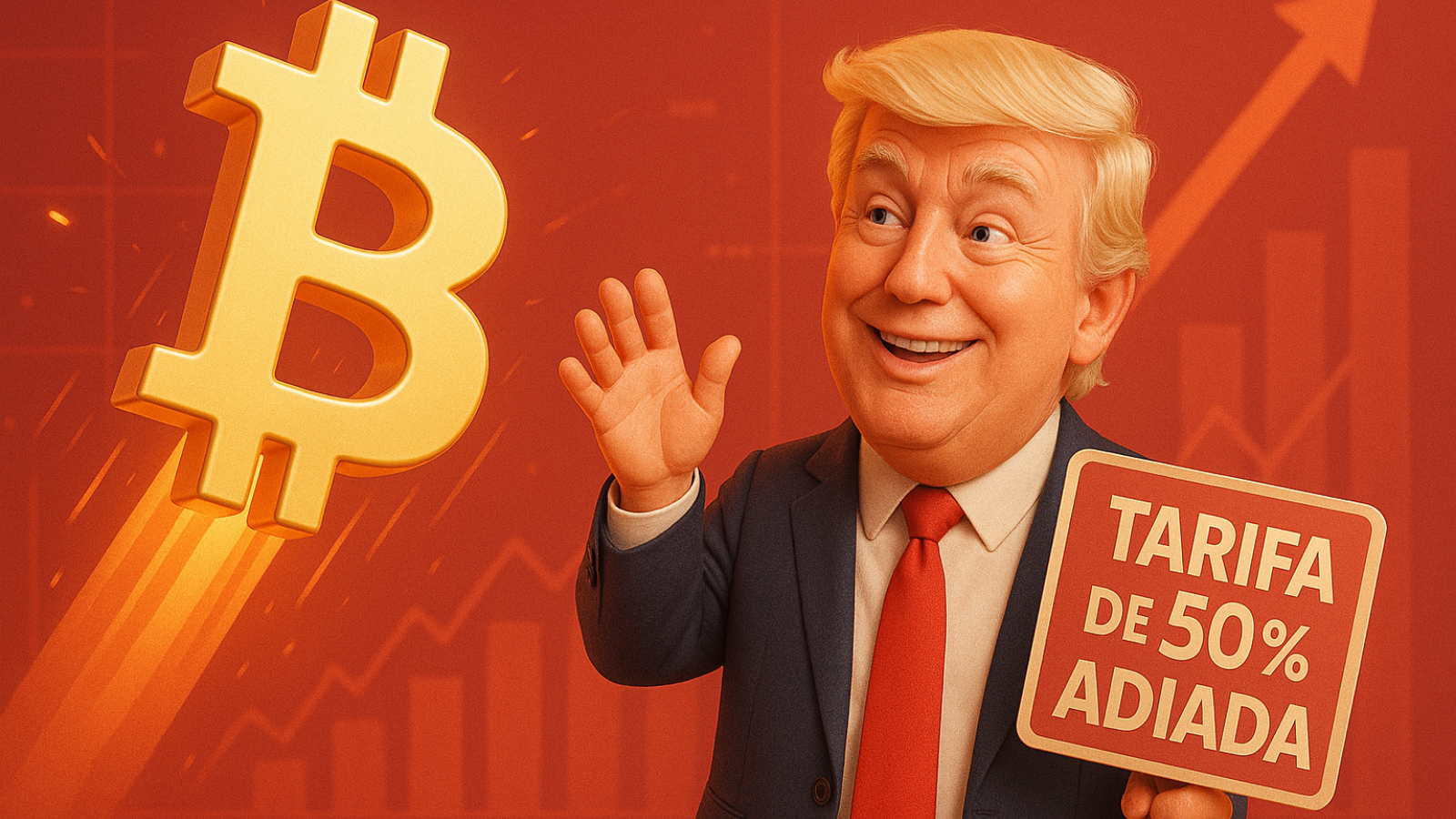 Bitcoin dispara após Donald Trump adia tarifa de 50%