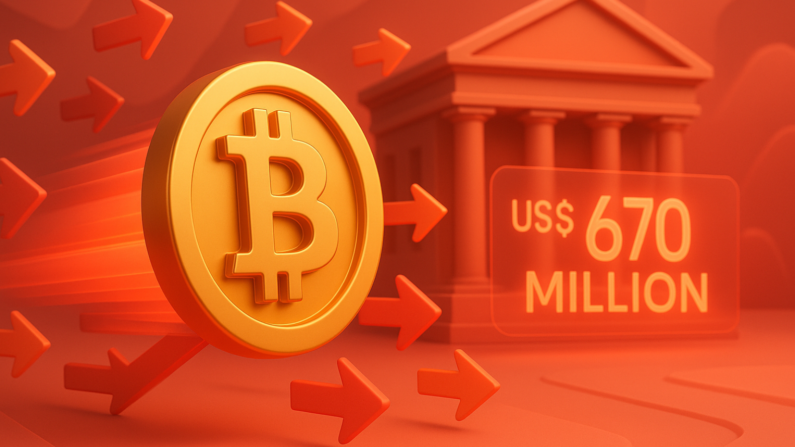 Bitcoin em Movimento US$ 670 milhões vão para bolsa dos EUA em poucas horas