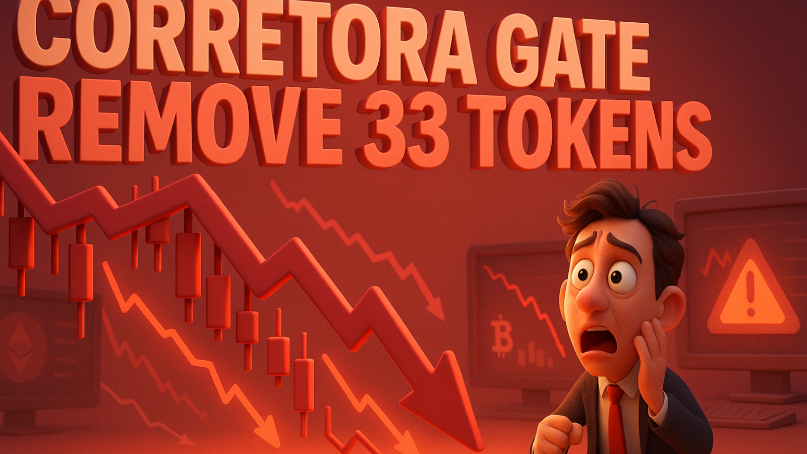 Corretora Gate remove 33 tokens e preços despencam mais de 50%
