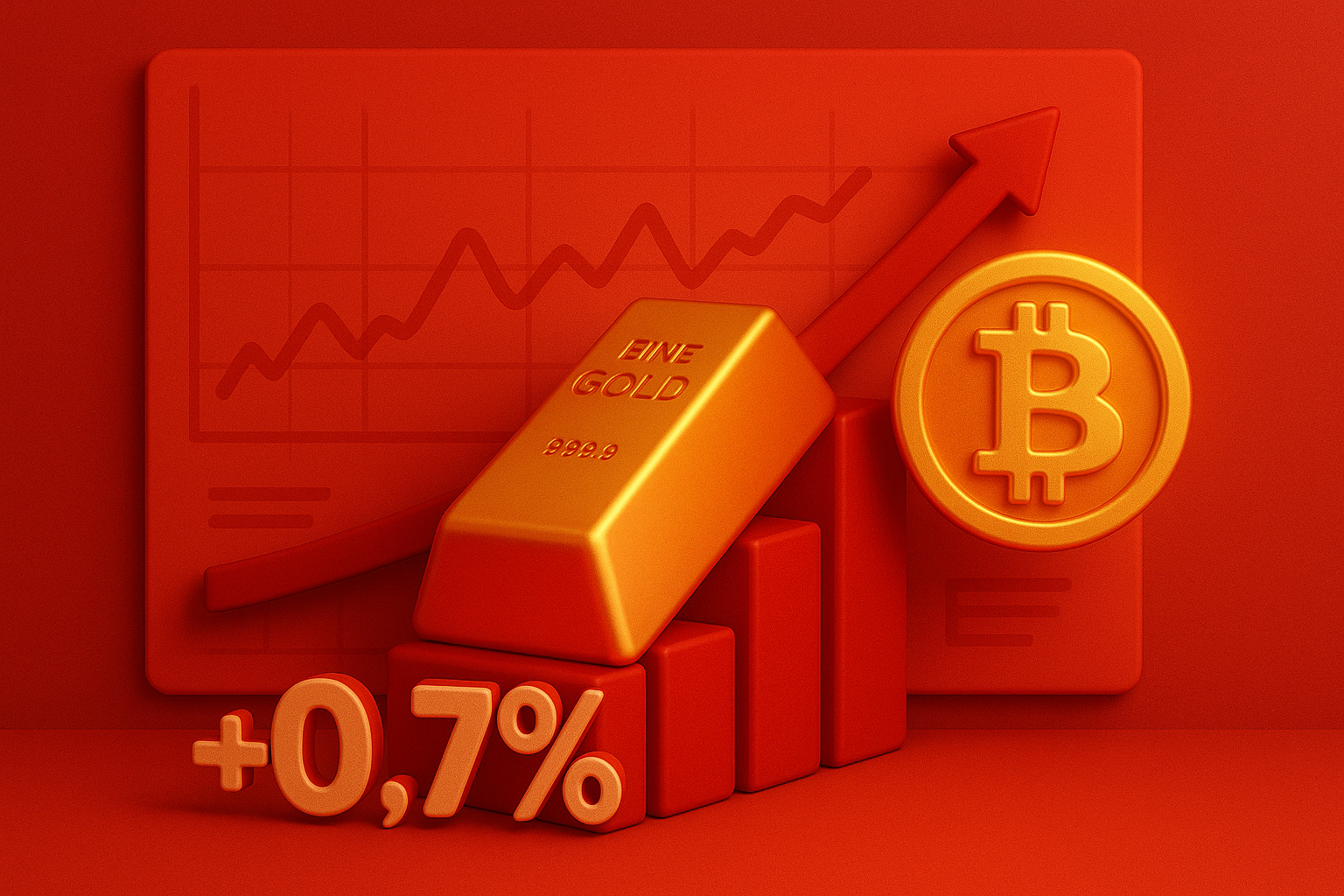 Ouro sobe 0,7% e Bitcoin mantém alta com expectativa do Fed
