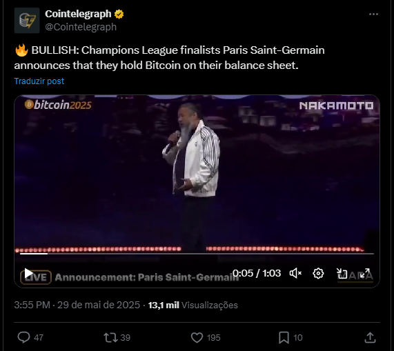 PSG vai comprar Bitcoin