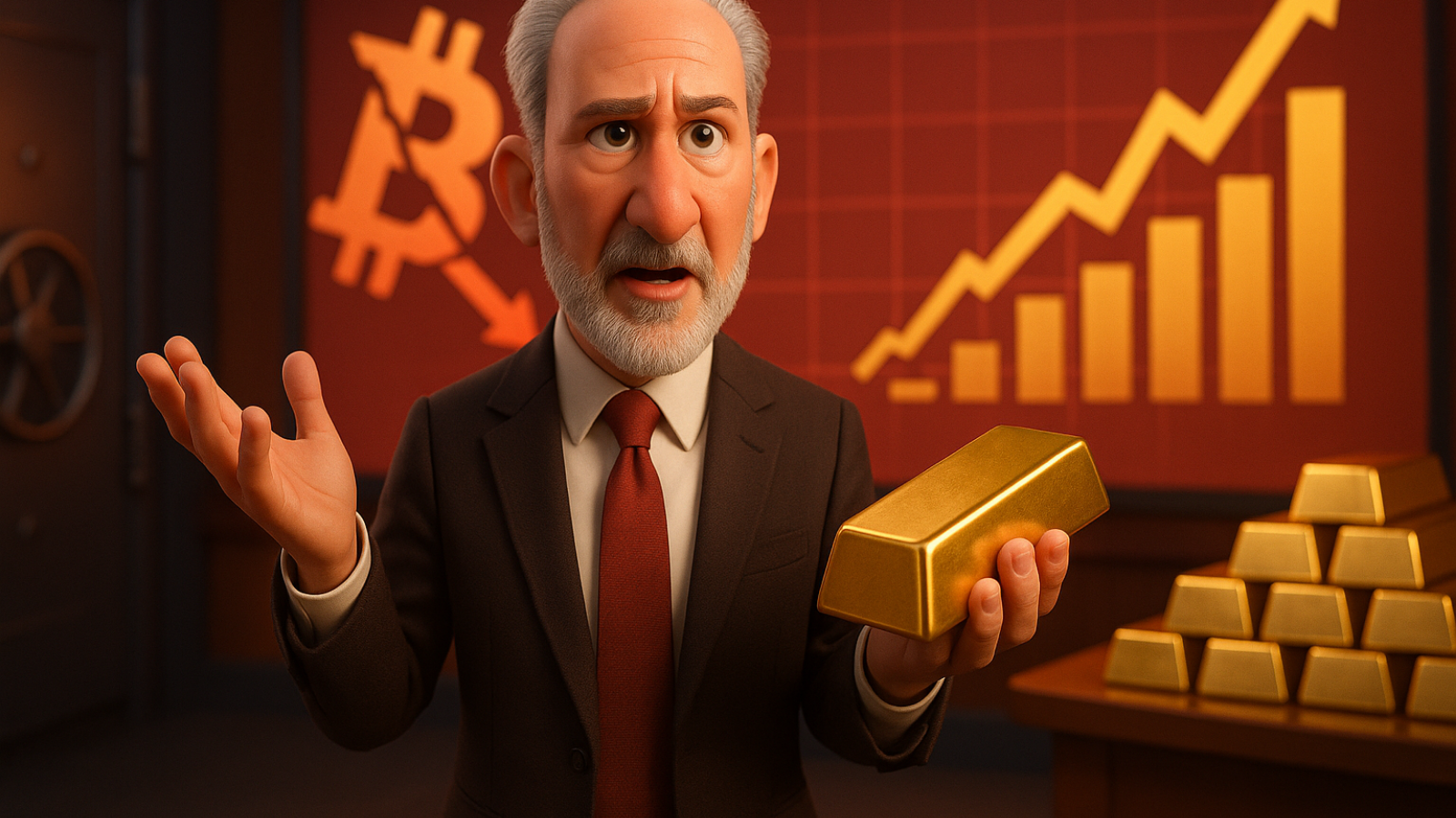 Peter Schiff critica Bitcoin e aposta no ouro dos bancos centrais