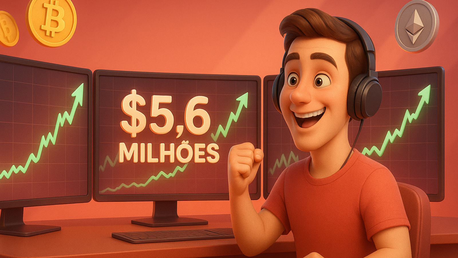Trader lucra US$ 5,6 milhões em 3 dias apenas com Bitcoin e Ethereum