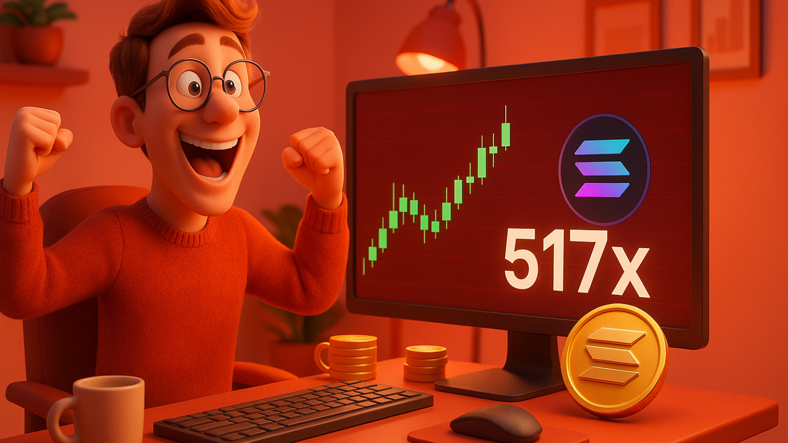 Trader obtém lucro de 517x com altcoin da rede Solana, que disparou 7.000% em uma semana
