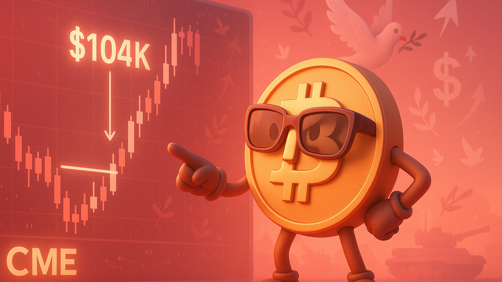 Bitcoin mira lacuna de US$ 104 mil na CME e descarta guerra