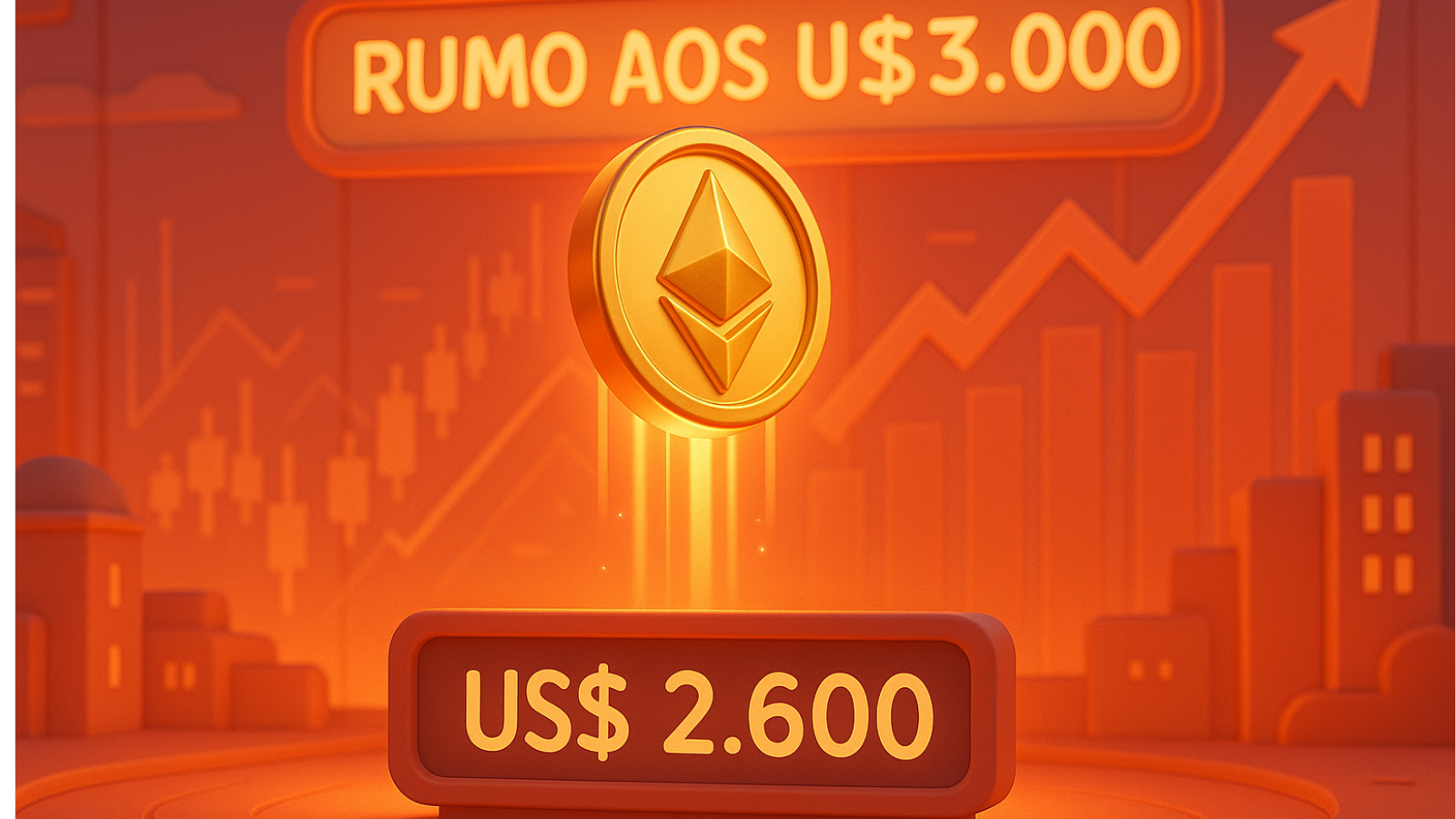 Ethereum ultrapassa os US$ 2.600 e mira os US$ 3.000