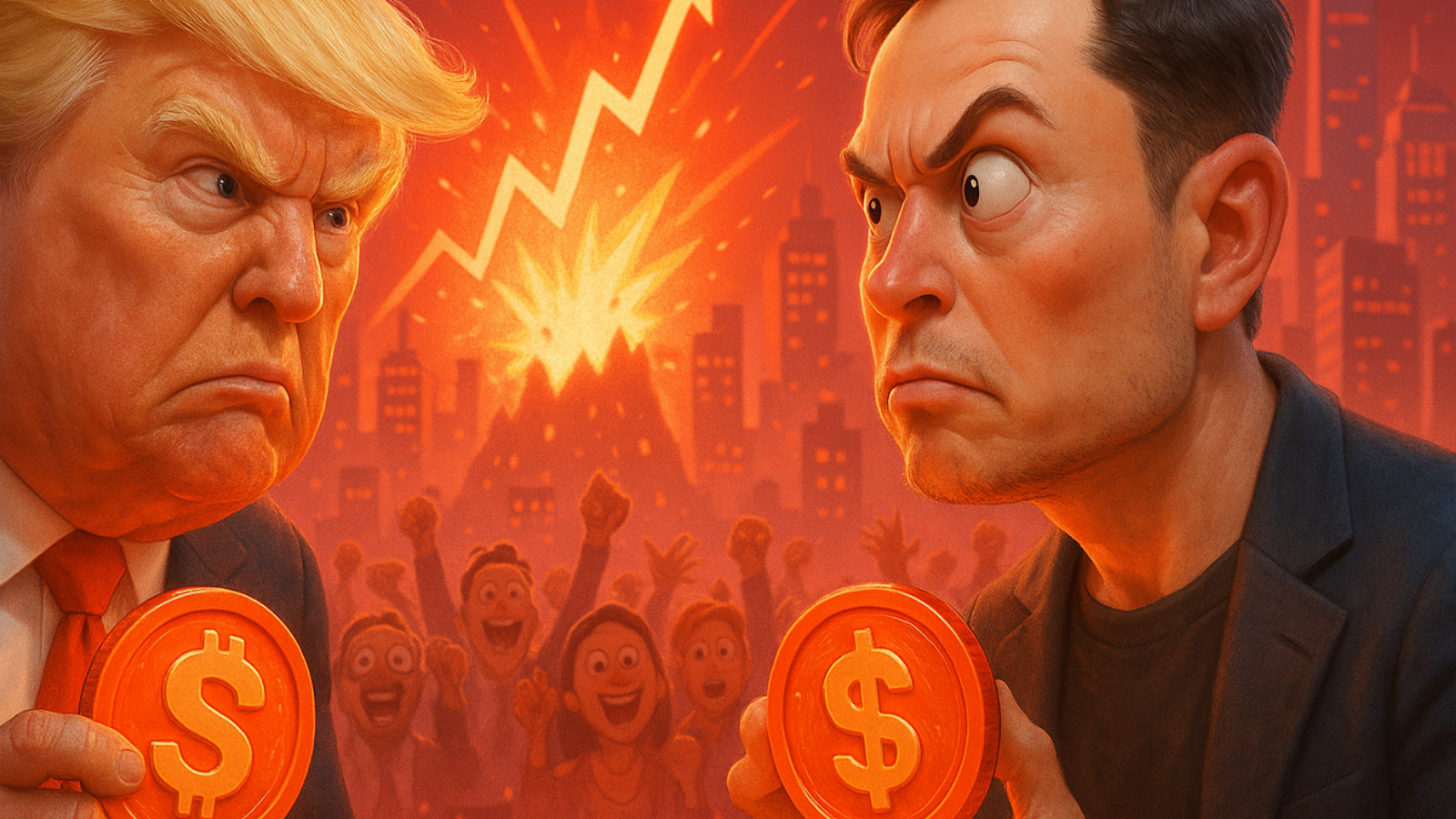 Nova memecoin baseada em Trump vs. Musk estreia com alta explosiva