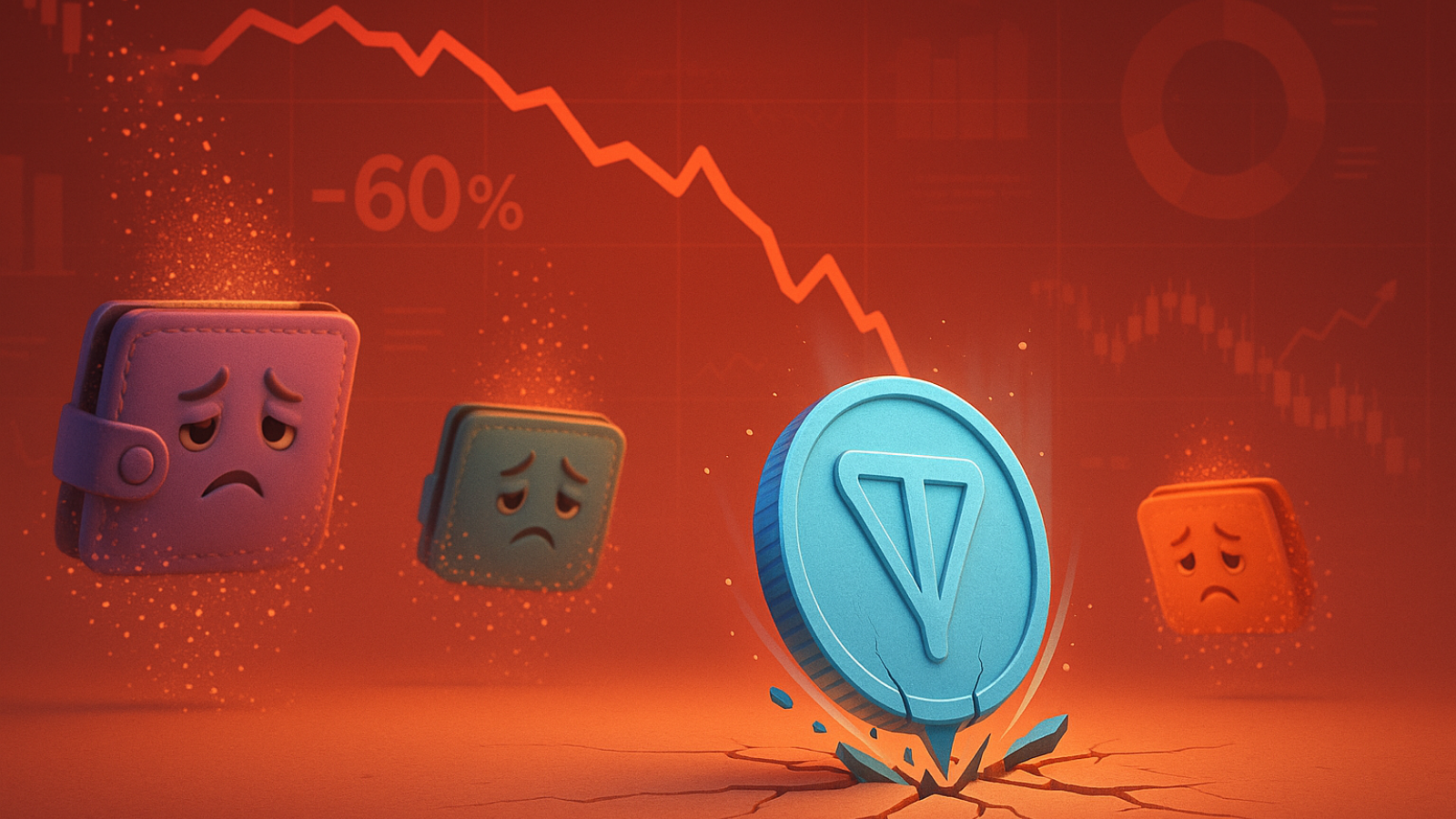 Toncoin despenca 60% e some de 80% das carteiras
