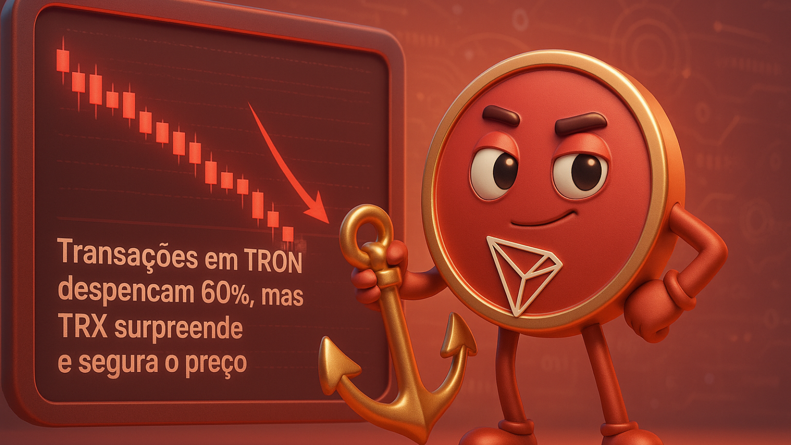 Transações em TRON despencam 60%, mas TRX surpreende e segura o preço