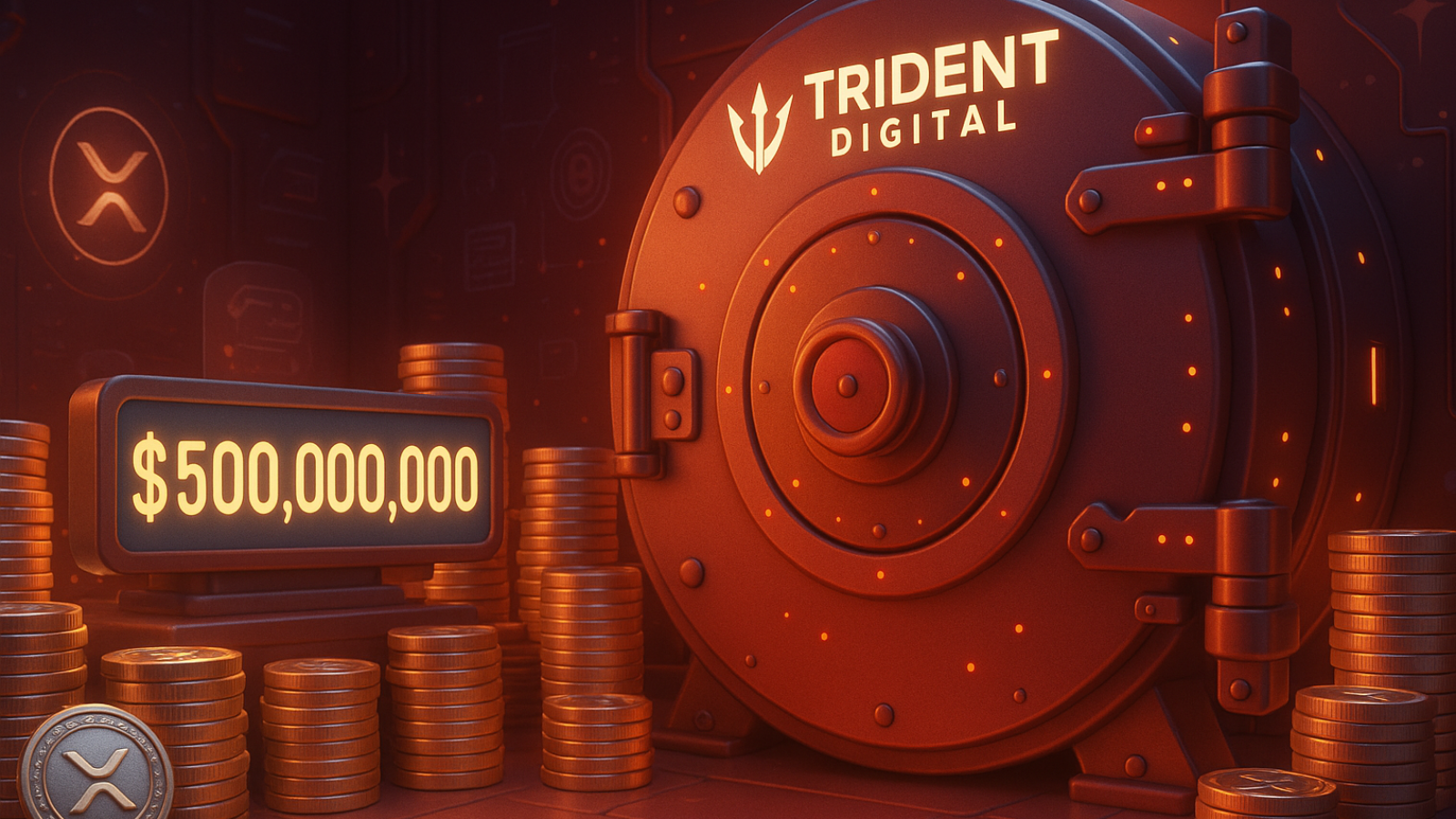 Trident Digital prepara mega tesouro de XRP de até US$ 500 milhões