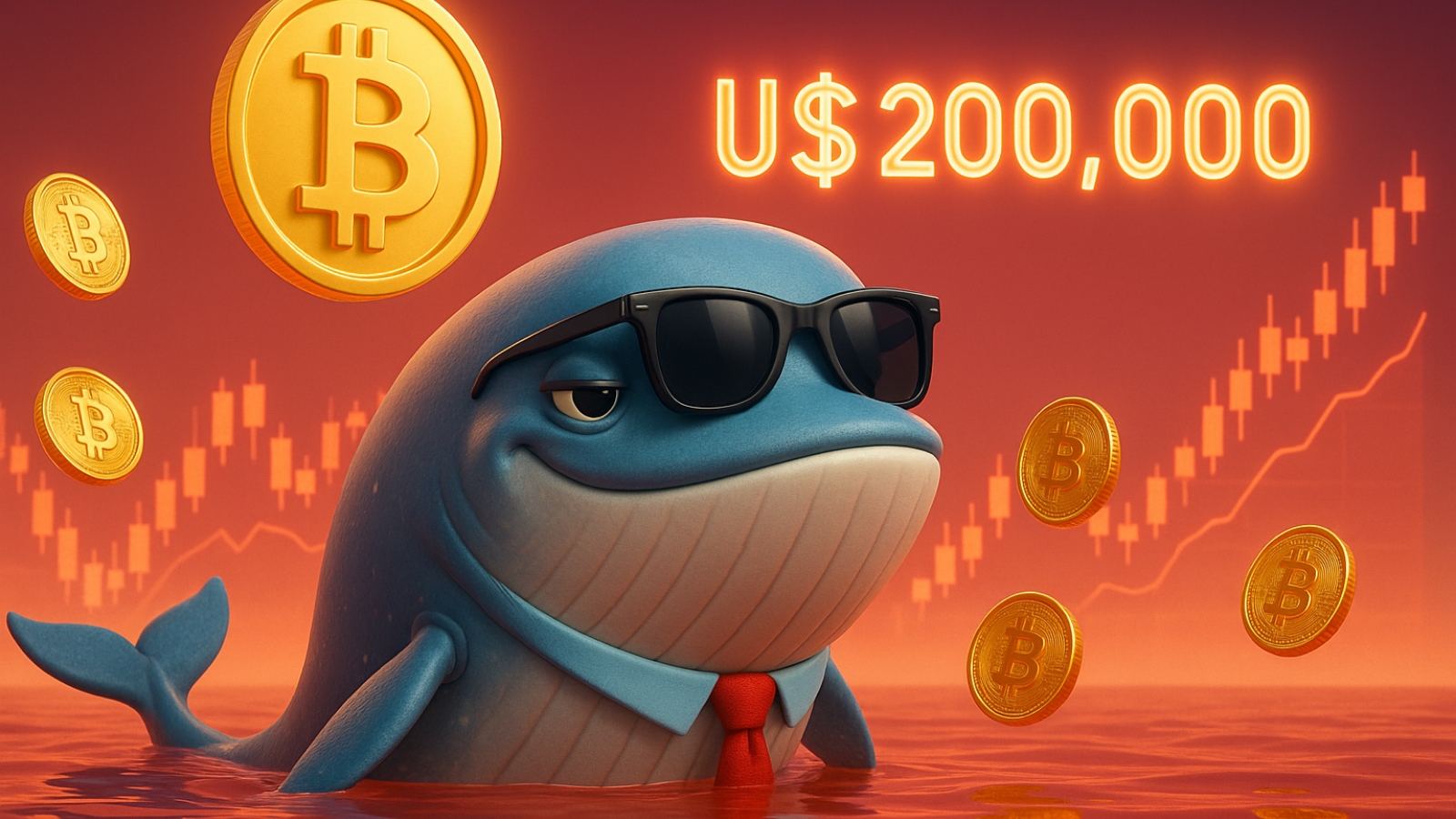 Bitcoin a US$ 200 Mil Baleia crava aposta milionária e agita o mercado de criptomoedas