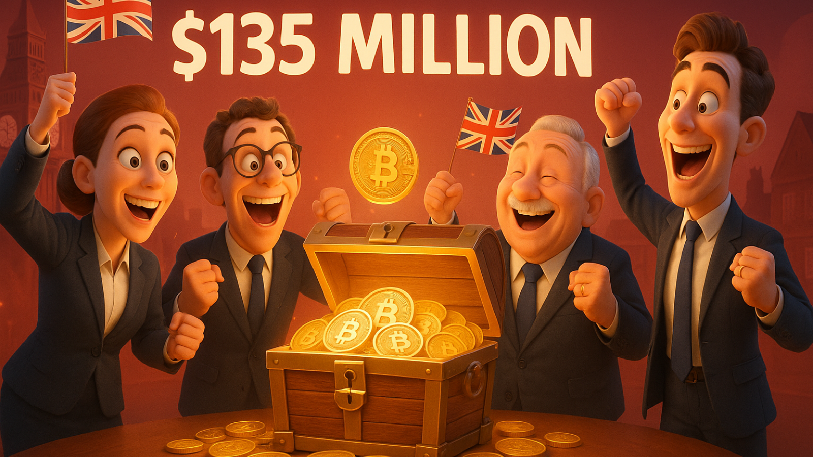 Britânicos arrecadam US$ 135 milhões em Bitcoin para tesouro