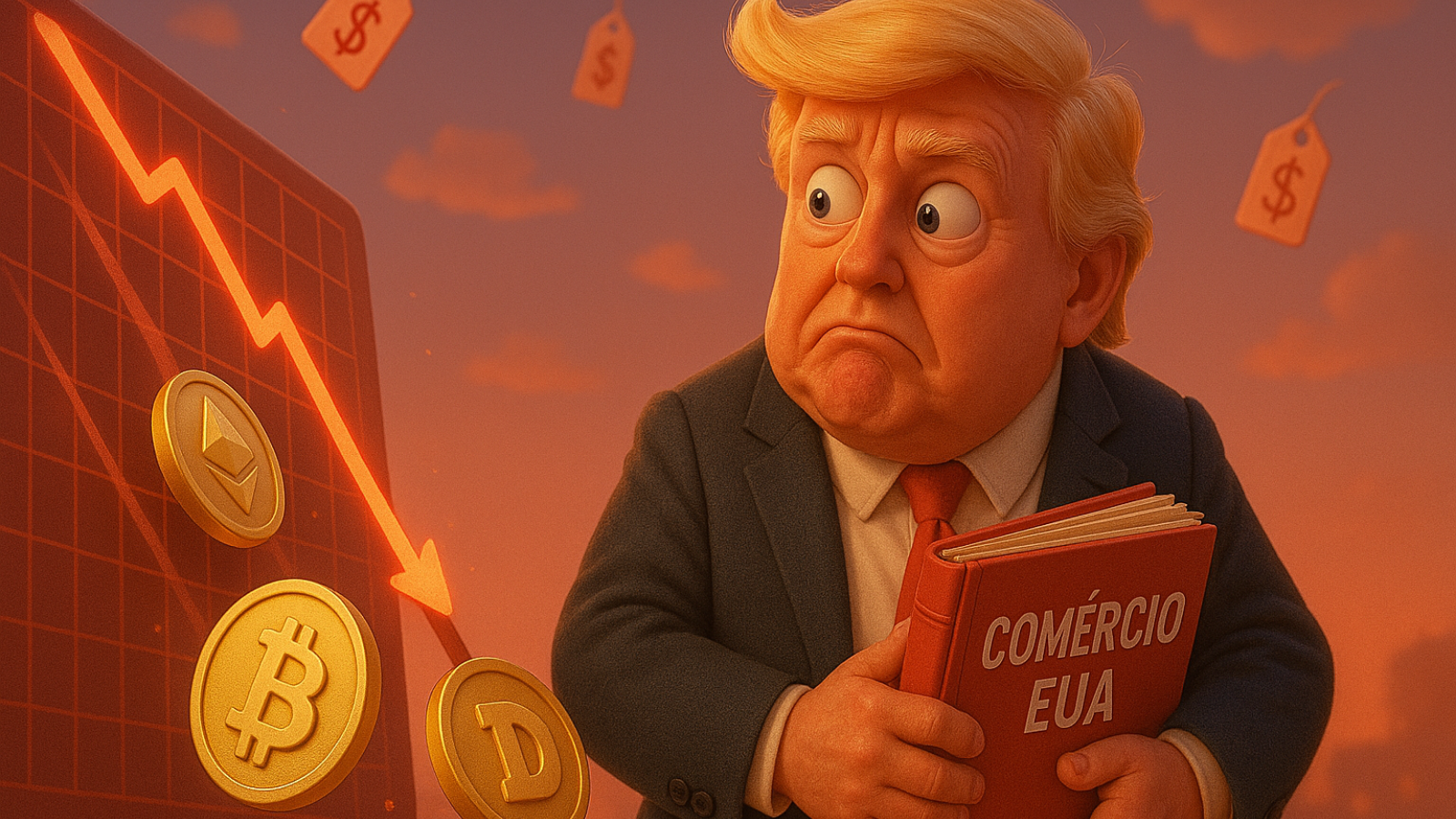 Criptomoedas despencam após dados de inflação e movimentos comerciais de Trump