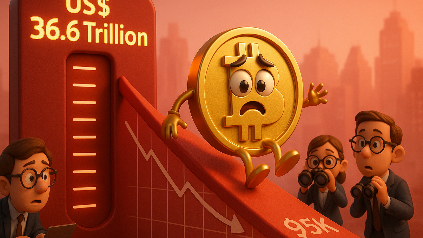 Dívida dos EUA atinge US$ 36,6 trilhões Bitcoin pode cair para US$ 95 mil