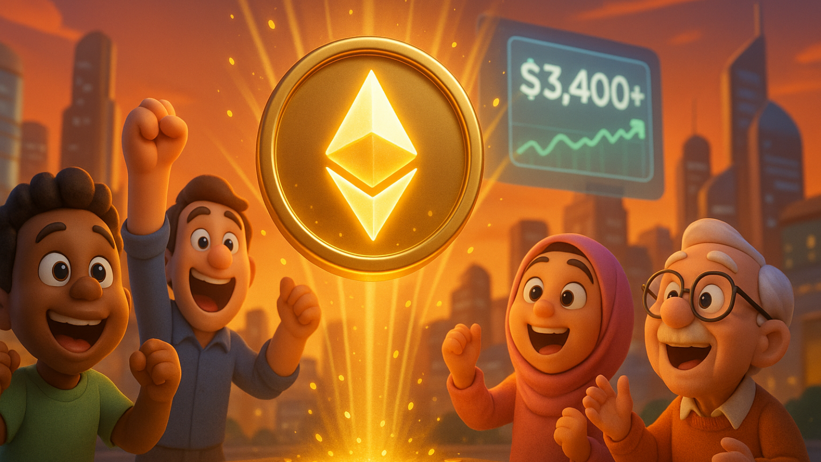 Ethereum ultrapassa US$ 3.400 e anima investidores