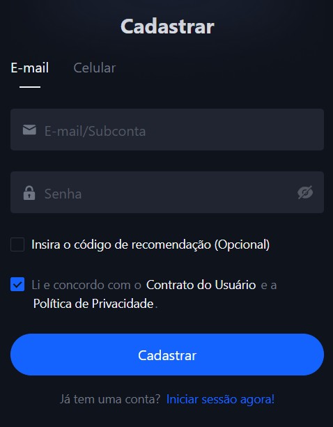 Cadastrar MEXC