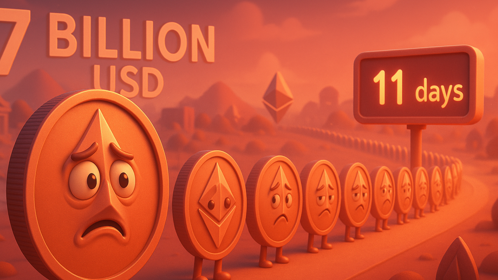 US$ 7 bilhões em Ethereum estão presos em uma fila que dura 11 dias