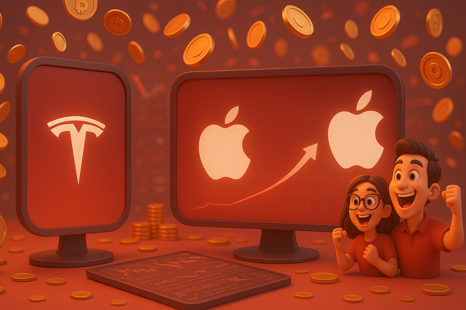 Ações tokenizadas disparam com xStocks de Tesla e Apple movimentando mais de US$ 2 bilhões
