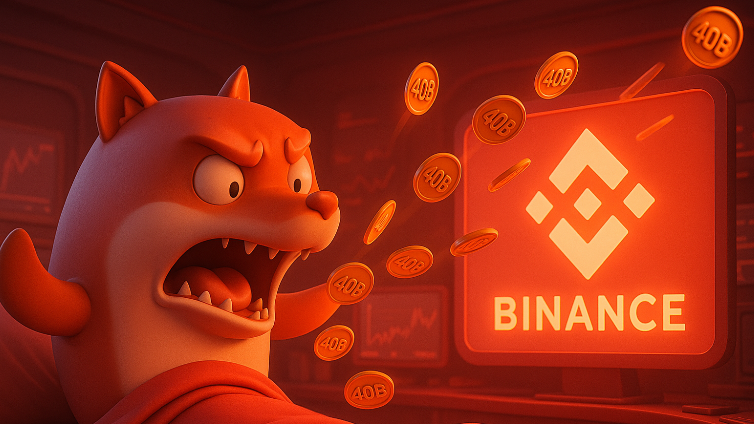 Baleia de SHIB Acorda e Joga 40 Bi na Binance — Dump à Vista