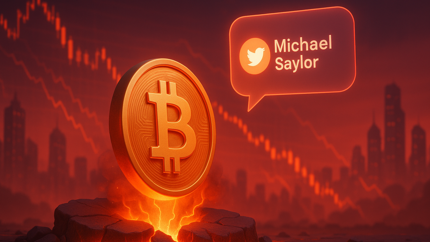 Bitcoin pode cair a US$ 80 mil por que um tweet de Saylor preocupa o mercado