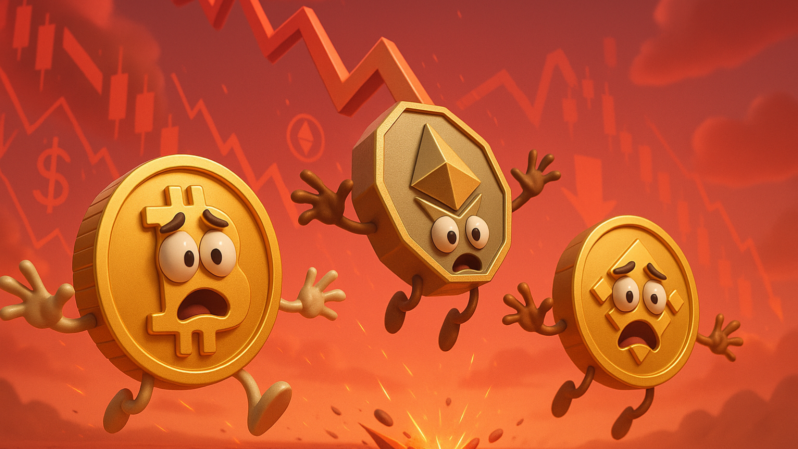 Criptomoedas despencam Bitcoin, Ethereum e BNB sofrem forte queda
