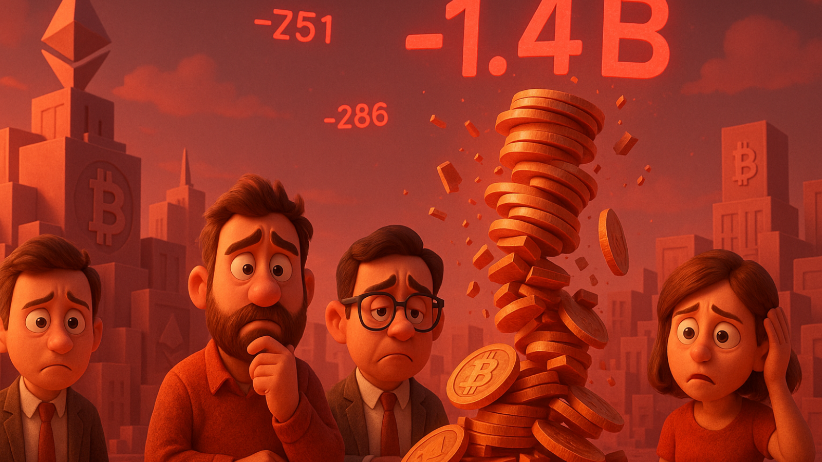 ETPs de criptomoedas perdem US$ 1,4 bilhões em meio a liquidações de BTC e ETH