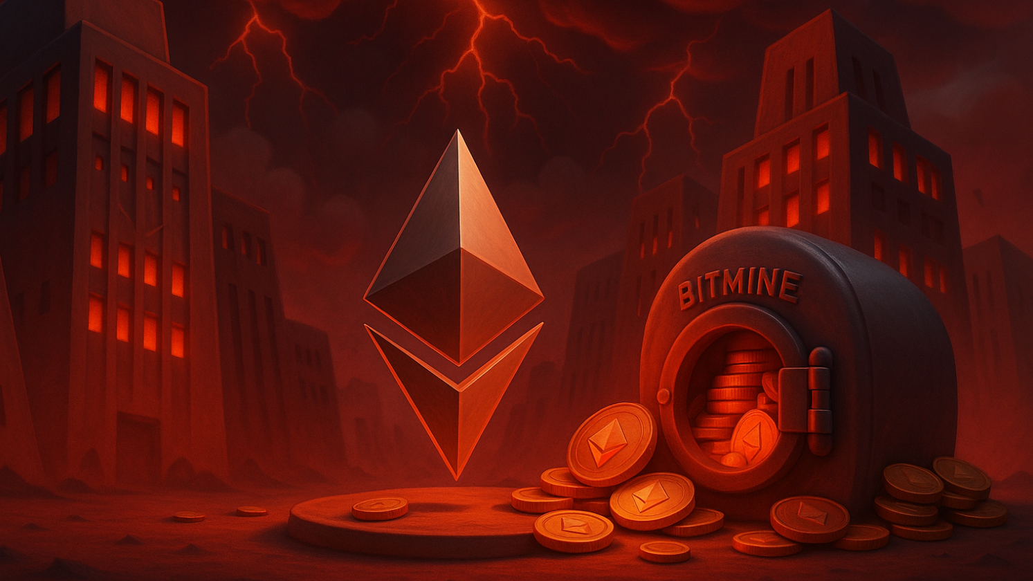 Ethereum sob ataque institucional BitMine acumula 1 milhão de ETH e acende alerta de concentração