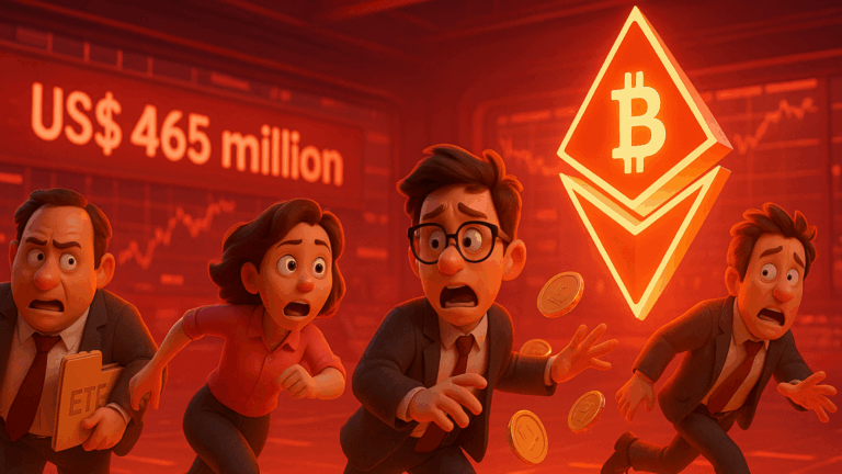 Investidores abandonam ETFs de Ethereum com saída de US$ 465 Milhões
