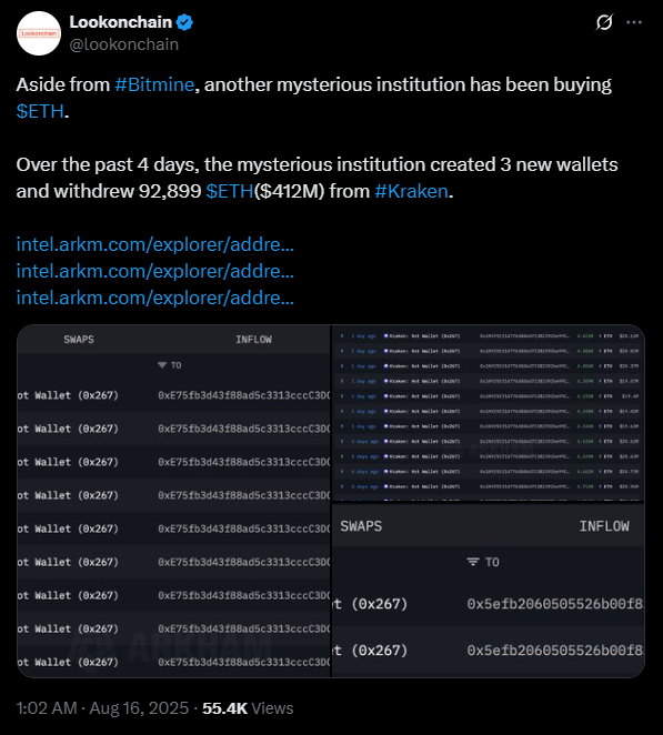 Ethereum rumo a US$ 7.500 Compras bilionárias de baleias e bancos reforçam projeções 