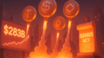 Stablecoins disparam para US$ 283 bilhões com Lei GENIUS preparando futuro trilionário
