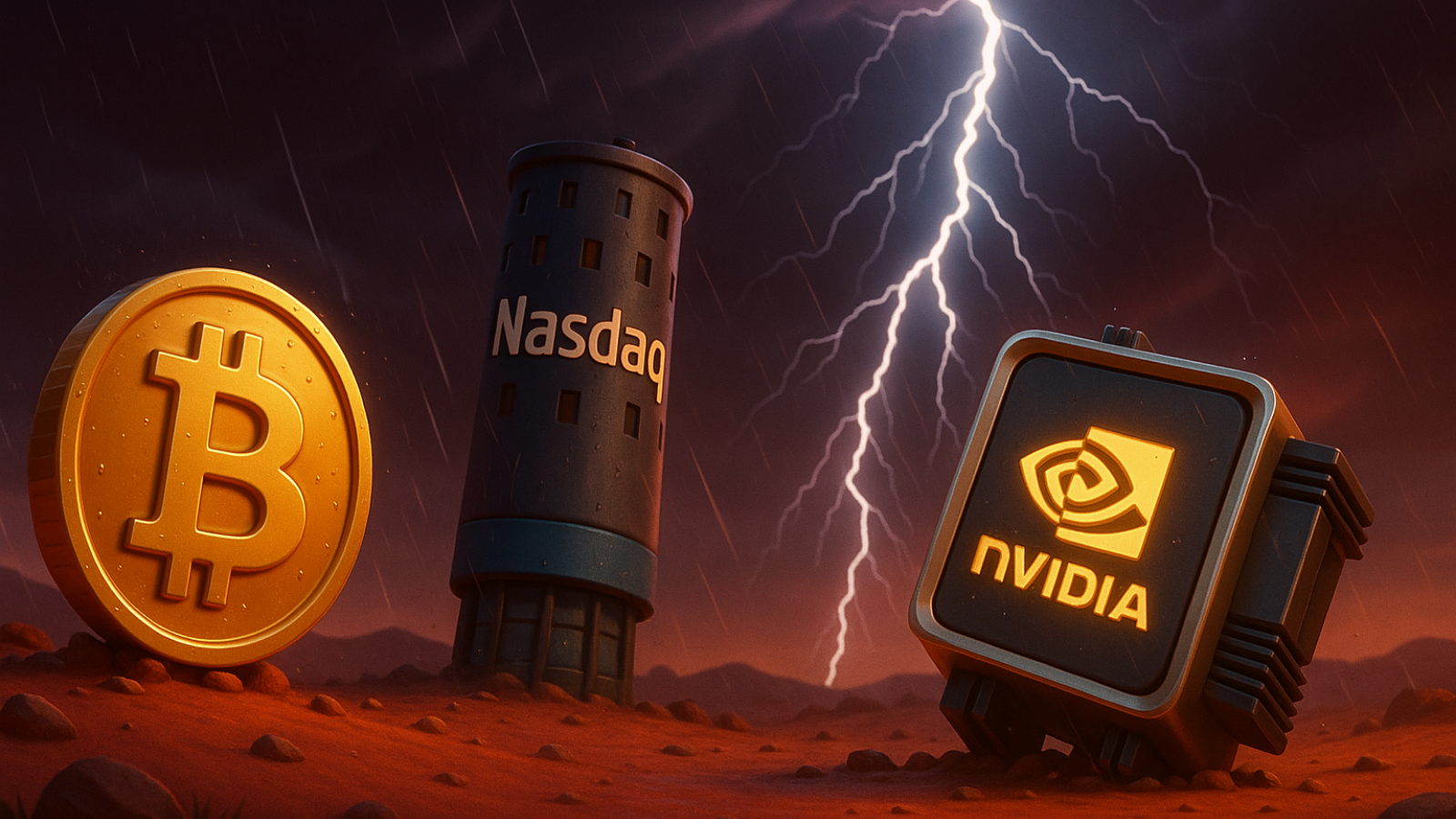 Tempestade à vista Queda forte ameaça Bitcoin, Nasdaq e Nvidia
