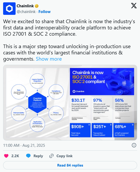 Por que todos estão correndo para a Chainlink? LINK dispara enquanto mercado patina