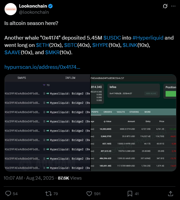 Sinal da virada? Baleia de Bitcoin troca bilhões por Ethereum e reacende a altseason