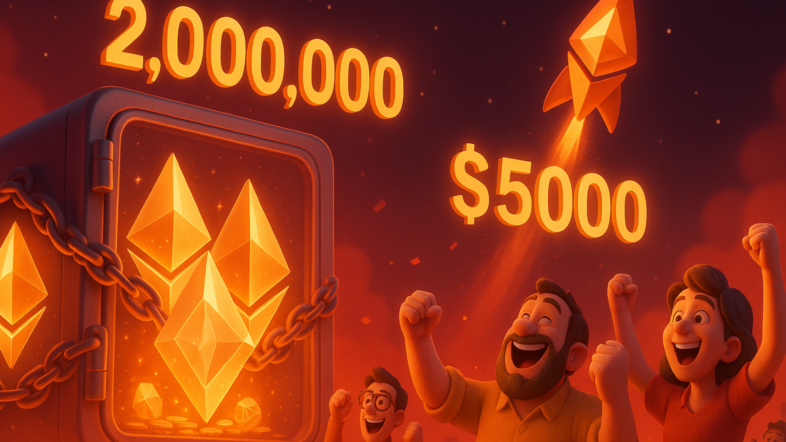 Staking do ETH explode: 2 milhões de moedas travadas e mercado mira US$ 5.000